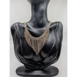 Icing Silver Toned Diamond‎ Drip Necklace